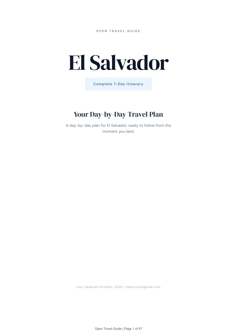 El Salvador 7-Day Itinerary: Cover