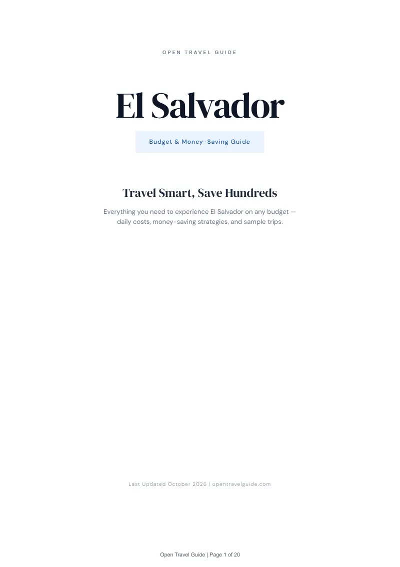 El Salvador Budget & Money-Saving Guide: Cover