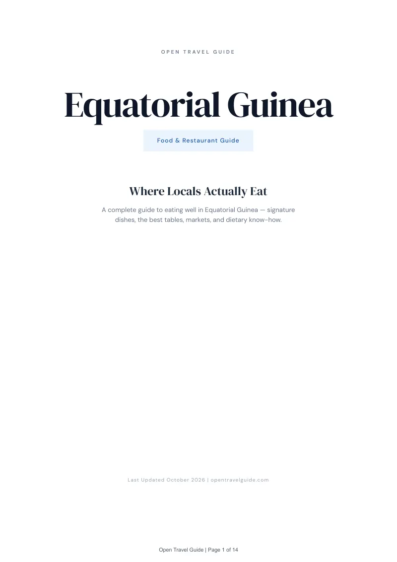 Equatorial Guinea Food & Restaurant Guide: Cover