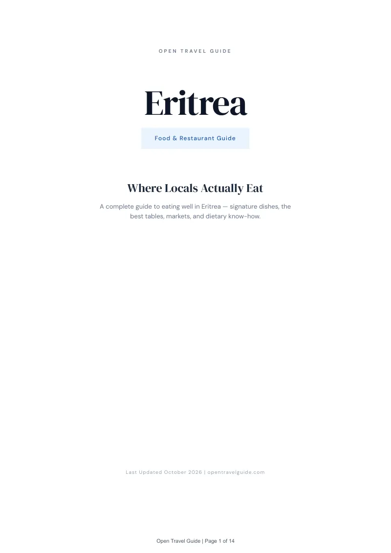 Eritrea Food & Restaurant Guide: Cover