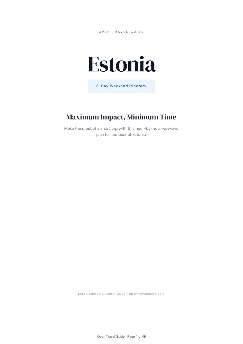 Estonia 3-Day Weekend Itinerary: Cover