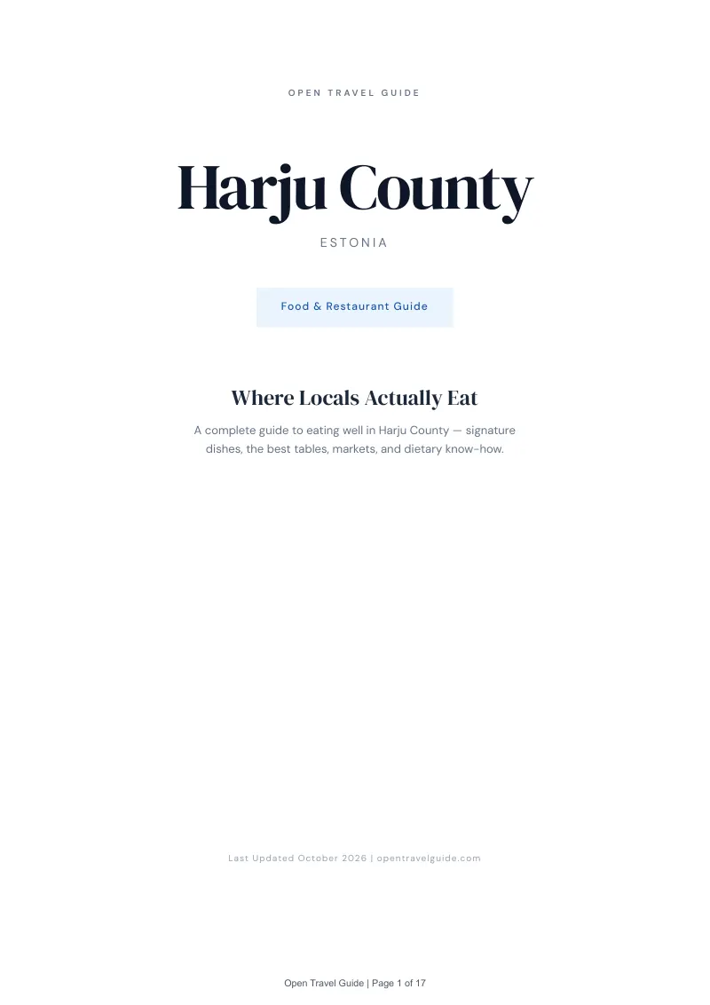 Harju Food & Restaurant Guide: Cover