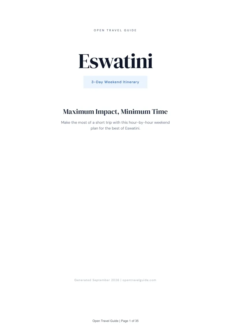 Eswatini Complete Travel Bundle: 3-day itinerary · Cover