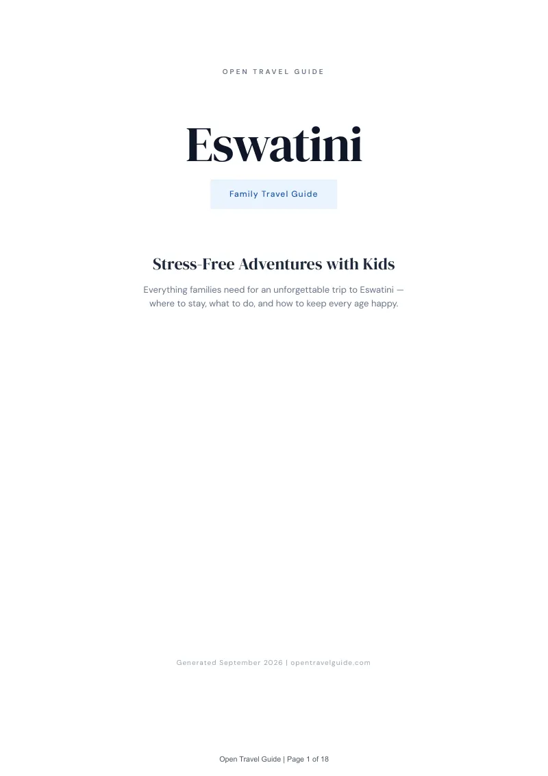 Eswatini Complete Travel Bundle: Family guide · Cover