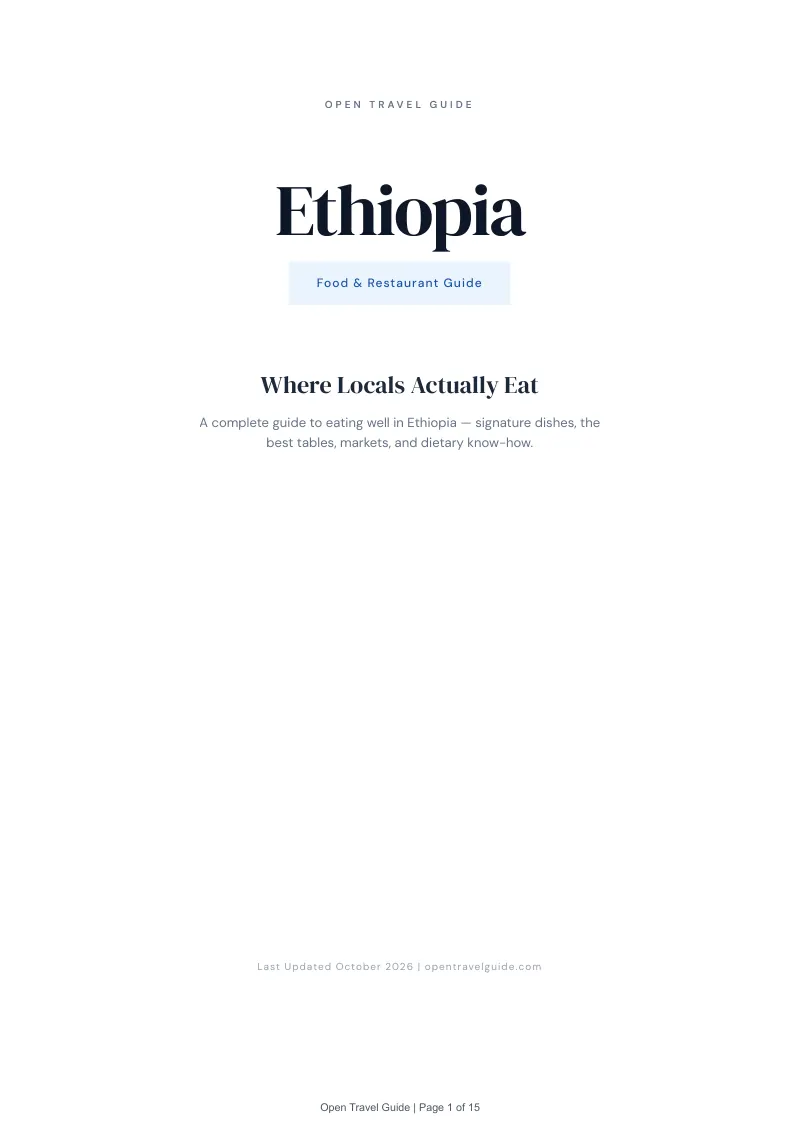 Ethiopia Food & Restaurant Guide: Cover