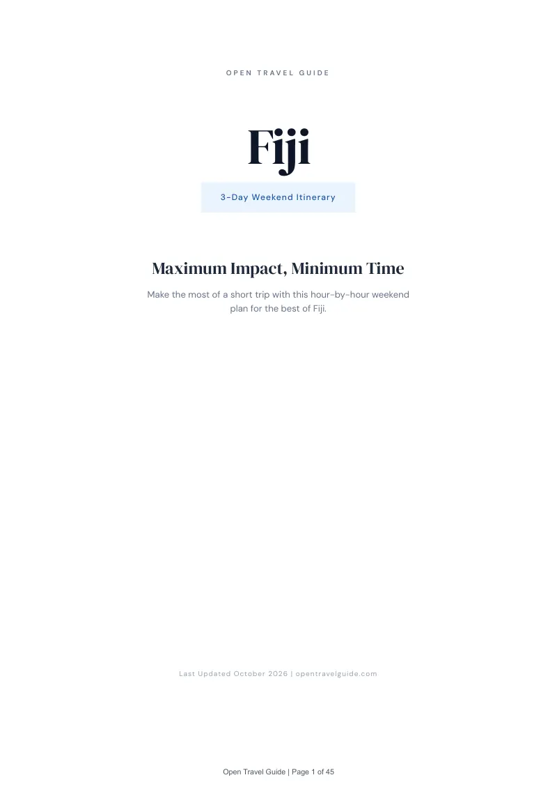 Fiji 3-Day Weekend Itinerary: Cover