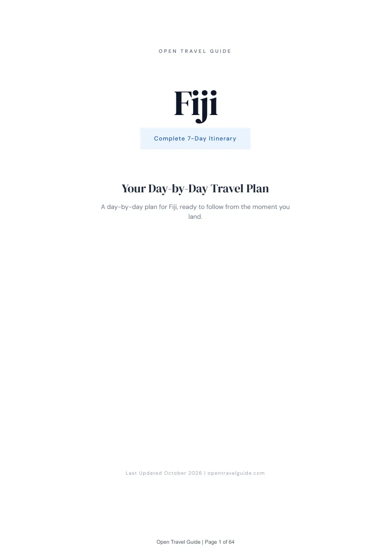 Fiji 7-Day Itinerary: Cover