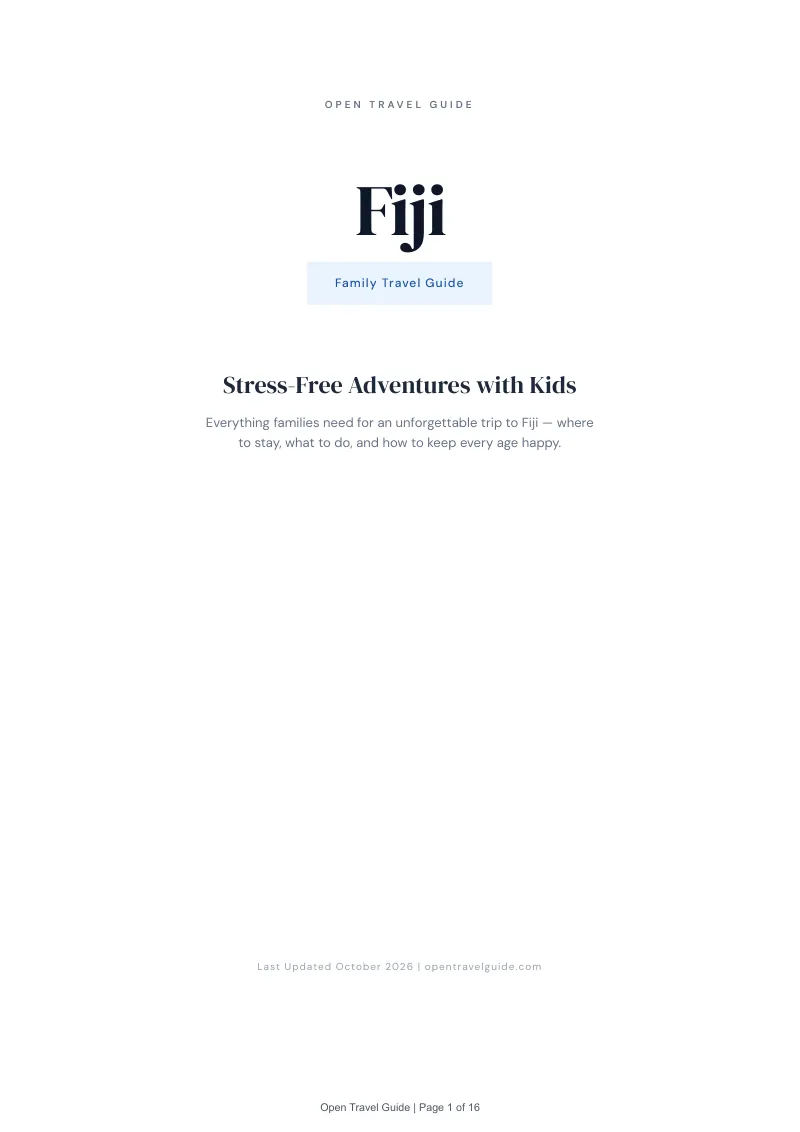Fiji Family Travel Guide: Cover