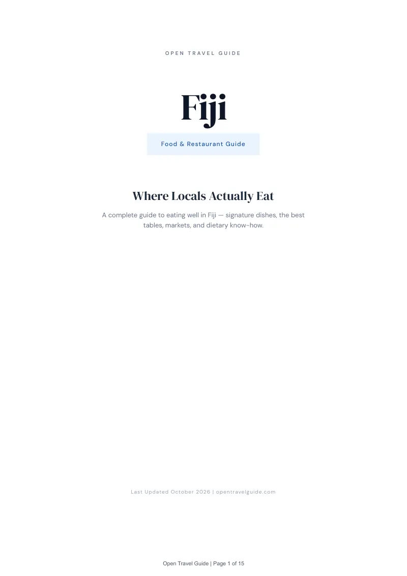 Fiji Food & Restaurant Guide: Cover
