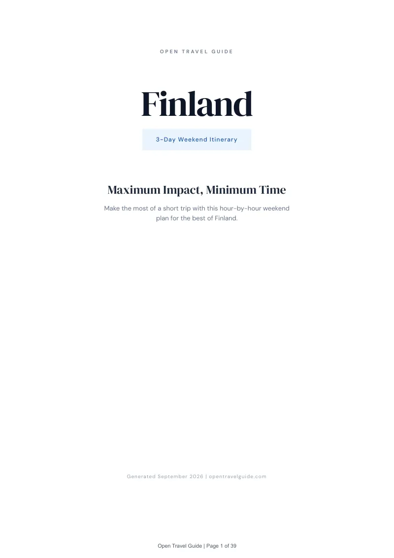 Finland Complete Travel Bundle: 3-day itinerary · Cover
