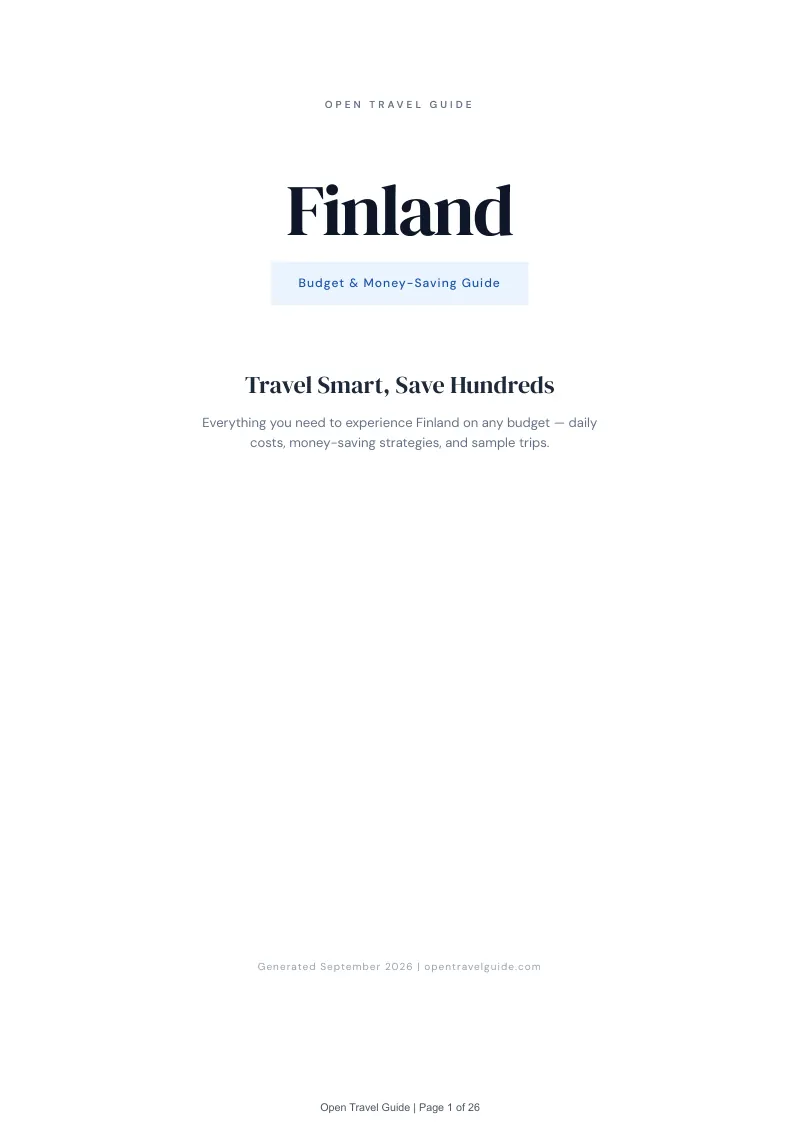 Finland Complete Travel Bundle: Budget guide · Cover