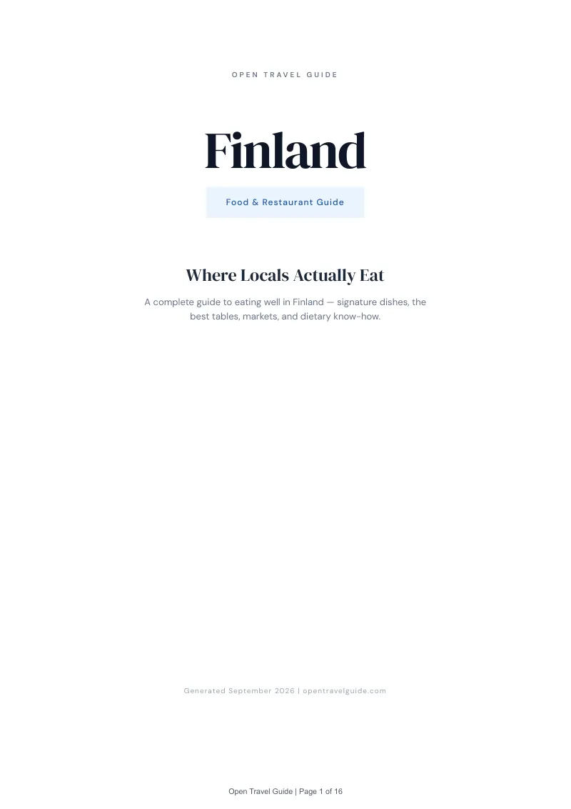 Finland Complete Travel Bundle: Food guide · Cover