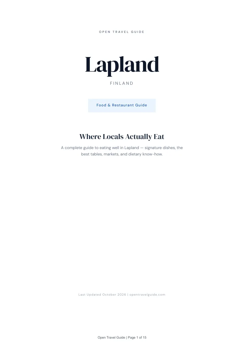 Lapland Food & Restaurant Guide: Cover