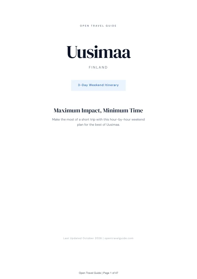 Uusimaa 3-Day Weekend Itinerary: Cover