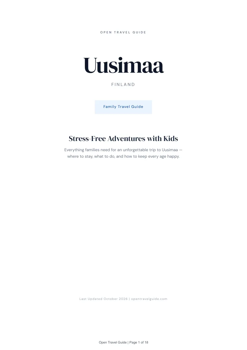 Uusimaa Family Travel Guide: Cover