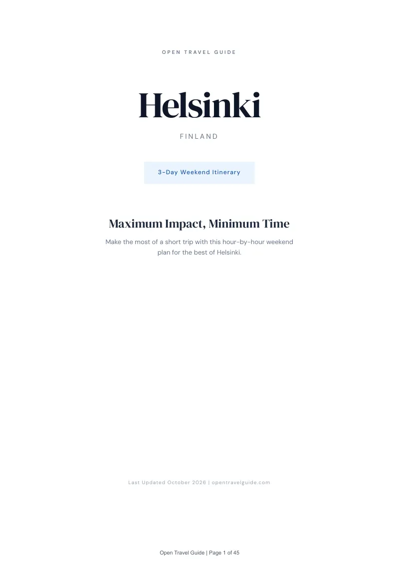Helsinki 3-Day Weekend Itinerary: Cover