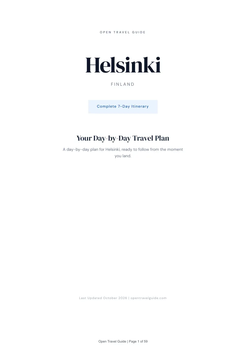 Helsinki 7-Day Itinerary: Cover