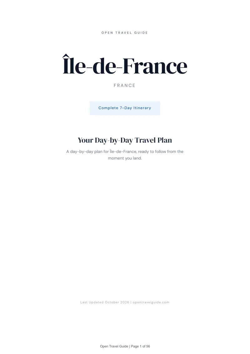 Île De France 7-Day Itinerary: Cover