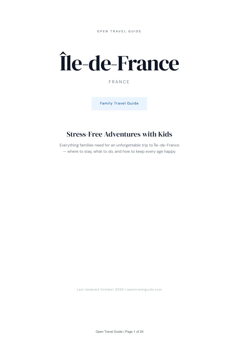 Île De France Family Travel Guide: Cover