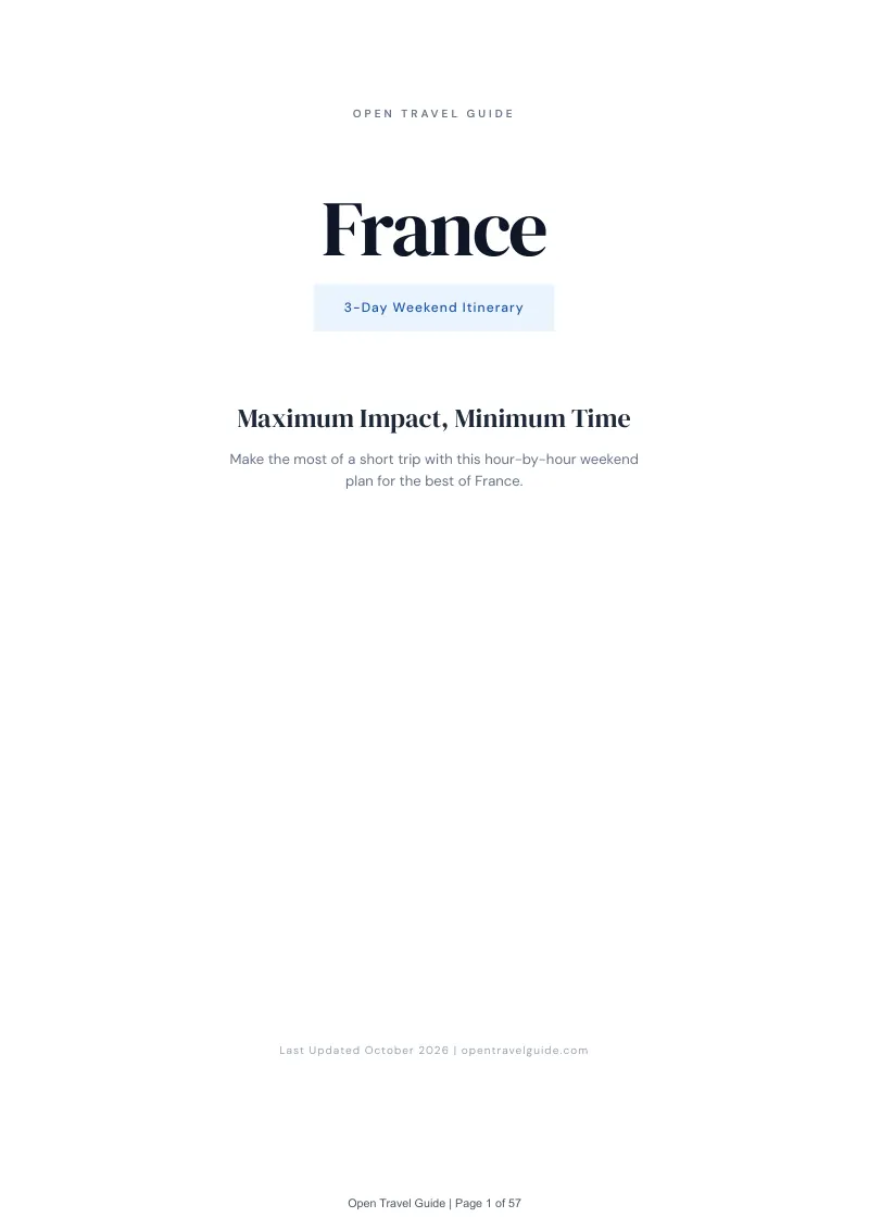France 3-Day Weekend Itinerary: Cover