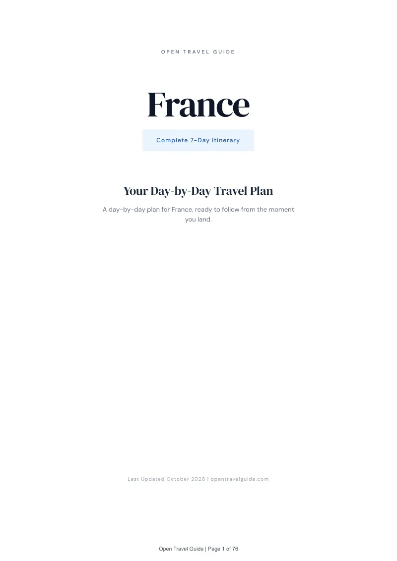 France 7-Day Itinerary: Cover