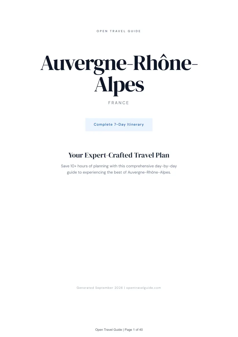 Auvergne Rhône Alpes Complete Travel Bundle: 7-day itinerary · Cover
