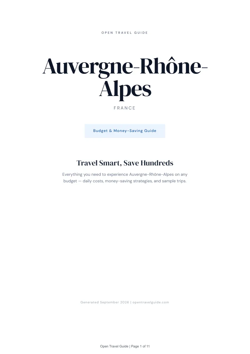 Auvergne Rhône Alpes Complete Travel Bundle: Budget guide · Cover