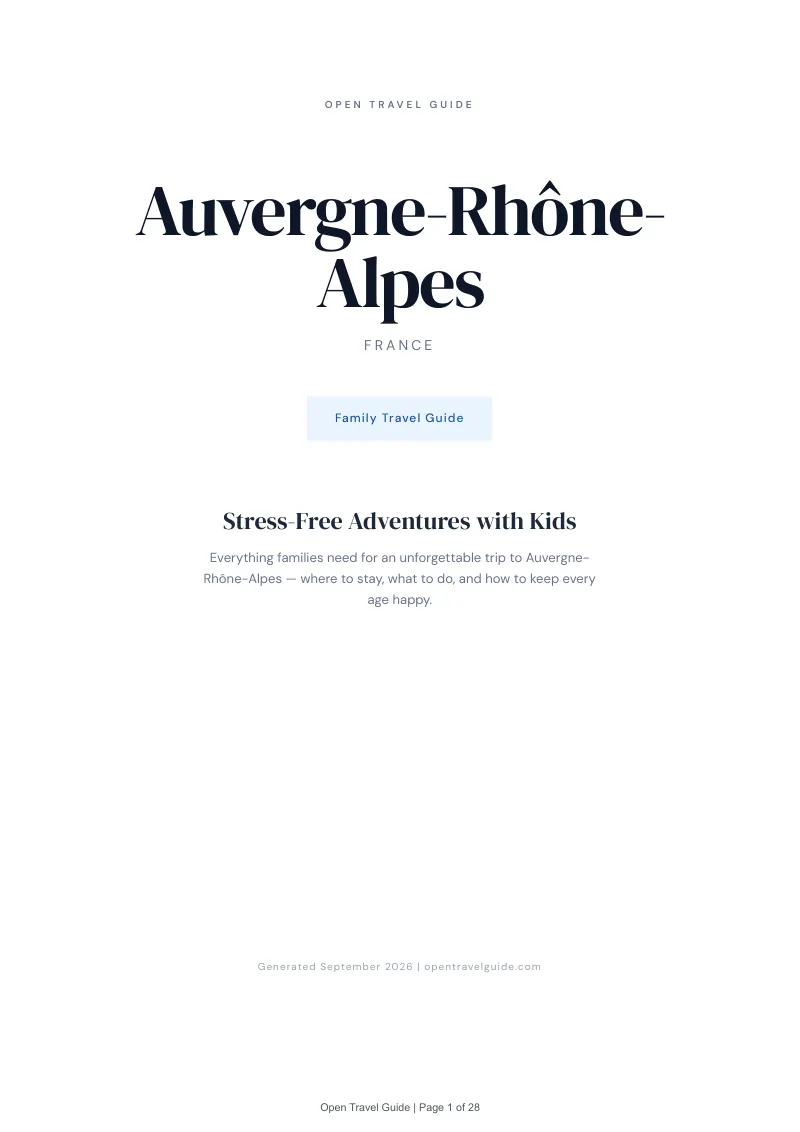 Auvergne Rhône Alpes Complete Travel Bundle: Family guide · Cover