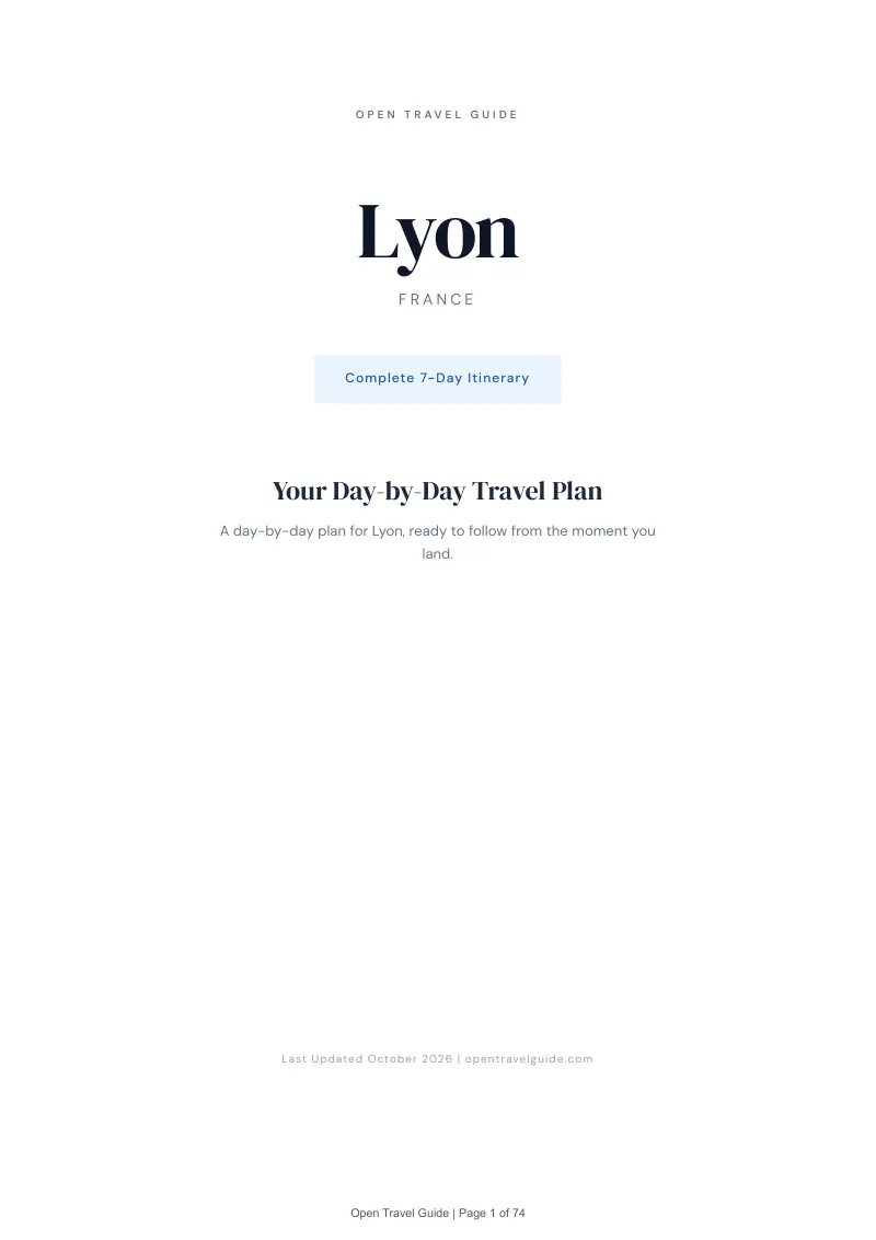 Lyon 7-Day Itinerary: Cover