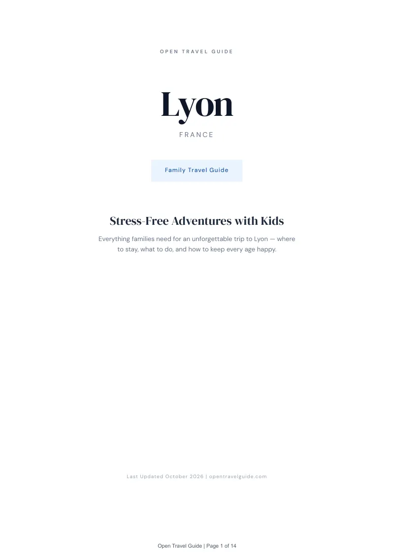 Lyon Family Travel Guide: Cover