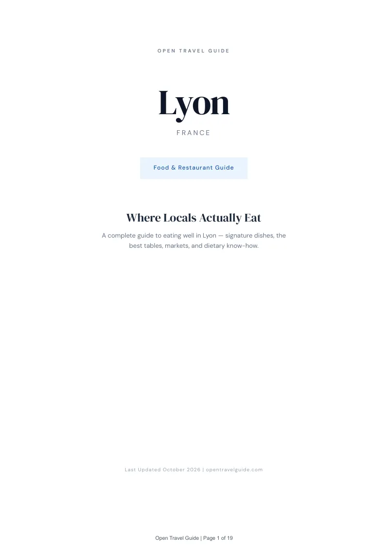 Lyon Food & Restaurant Guide: Cover