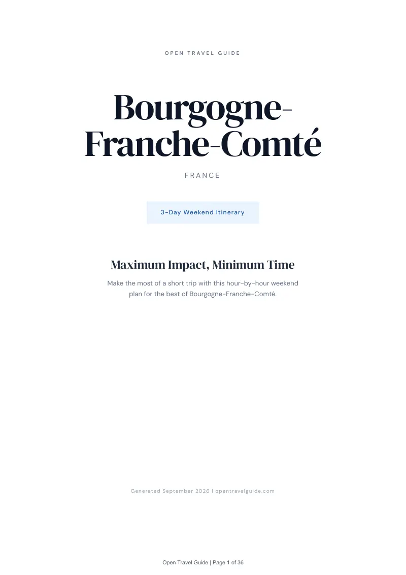 Bourgogne Franche Comté Complete Travel Bundle: 3-day itinerary · Cover