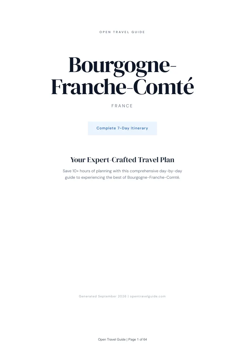 Bourgogne Franche Comté Complete Travel Bundle: 7-day itinerary · Cover