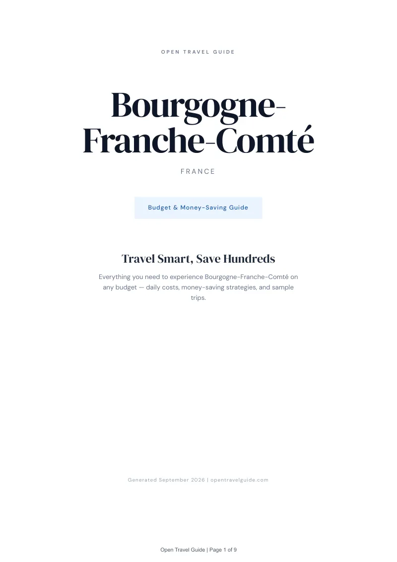 Bourgogne Franche Comté Complete Travel Bundle: Budget guide · Cover