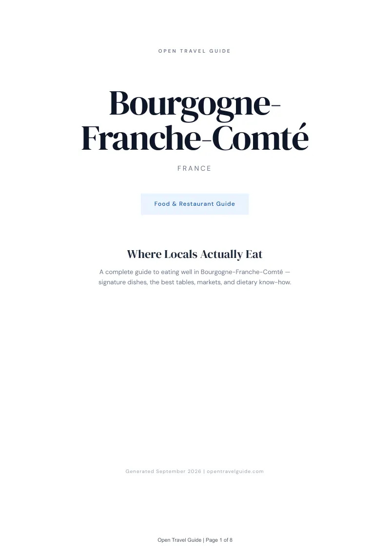 Bourgogne Franche Comté Complete Travel Bundle: Food guide · Cover