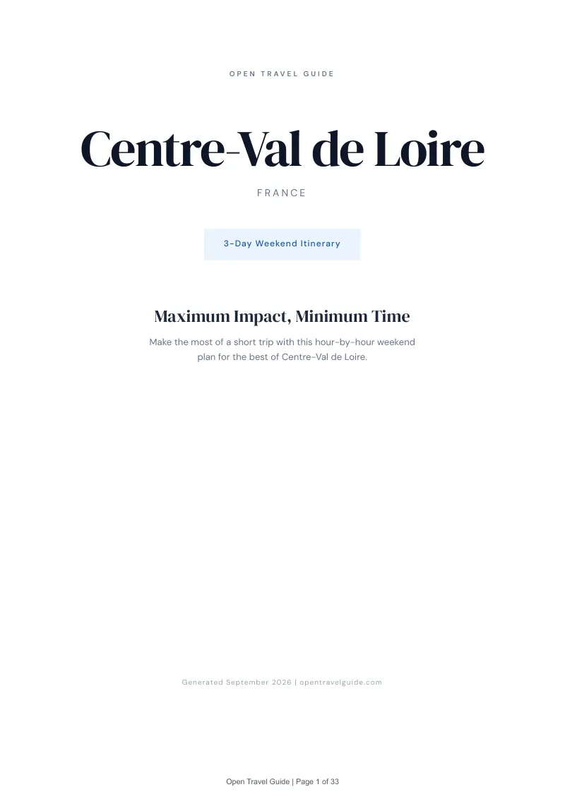 Centre Val De Loire Complete Travel Bundle: 3-day itinerary · Cover