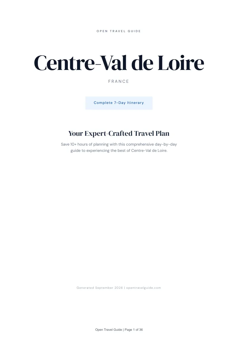 Centre Val De Loire Complete Travel Bundle: 7-day itinerary · Cover