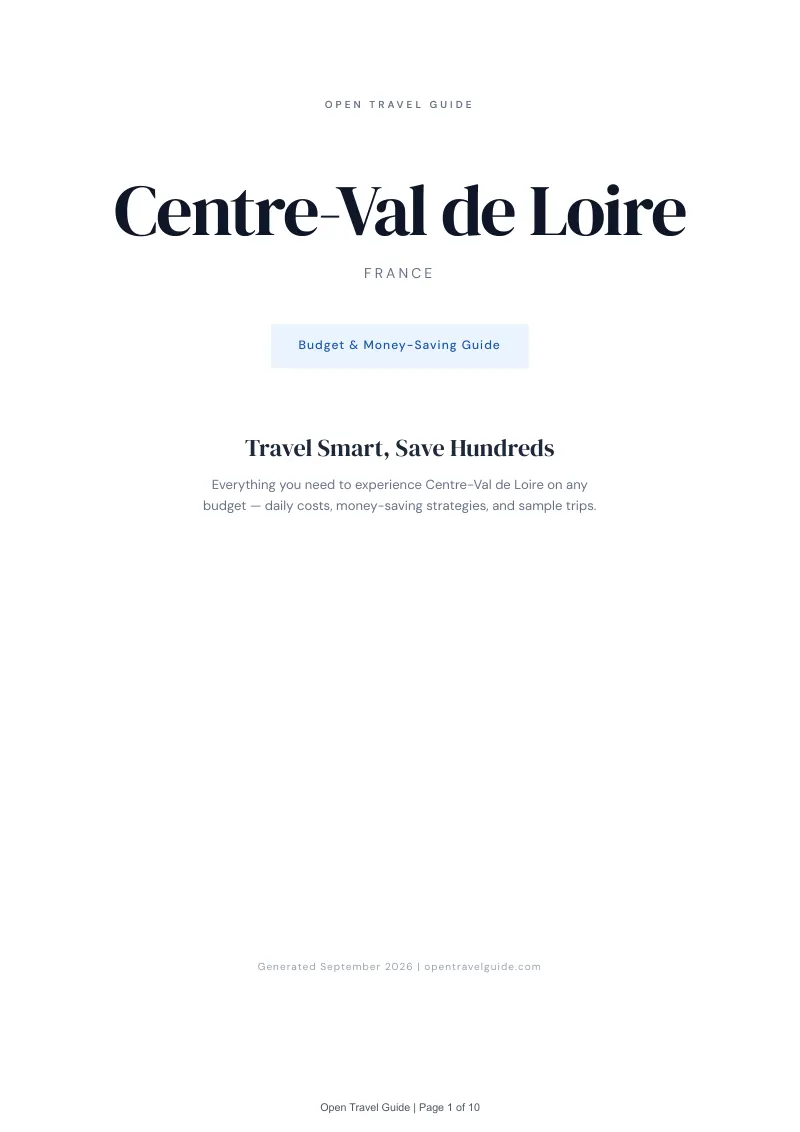 Centre Val De Loire Complete Travel Bundle: Budget guide · Cover