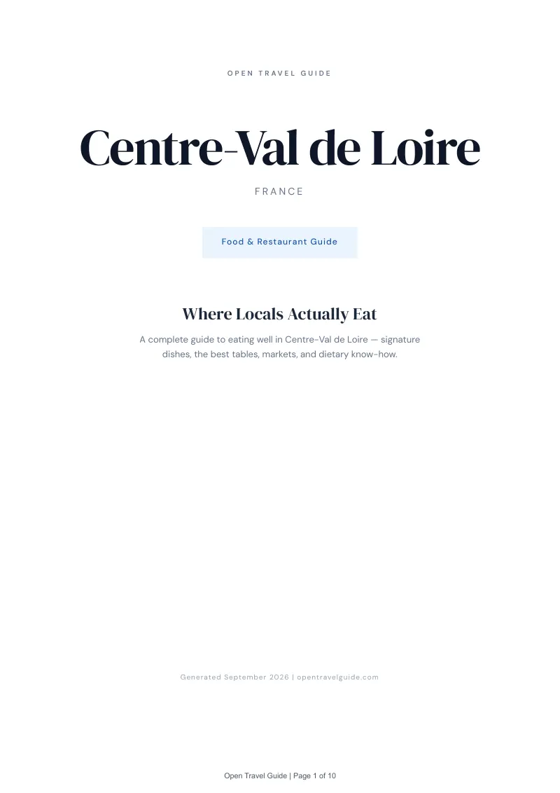 Centre Val De Loire Complete Travel Bundle: Food guide · Cover