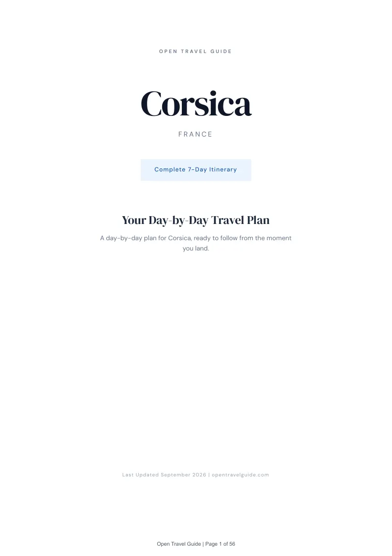 Corsica Complete Travel Bundle: 7-day itinerary · Cover
