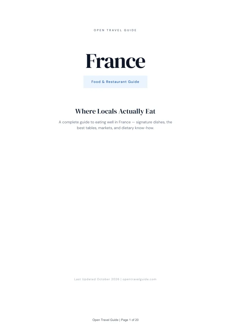 France Food & Restaurant Guide: Cover