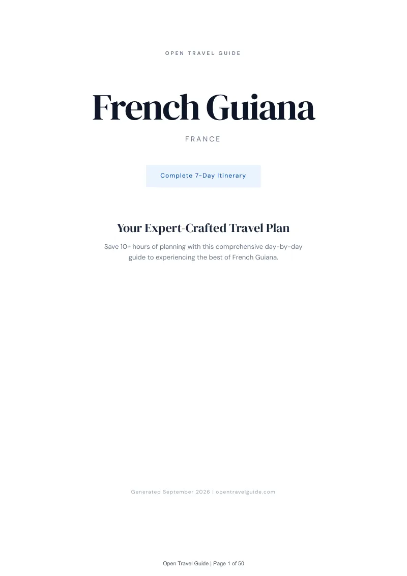 French Guiana Complete Travel Bundle: 7-day itinerary · Cover