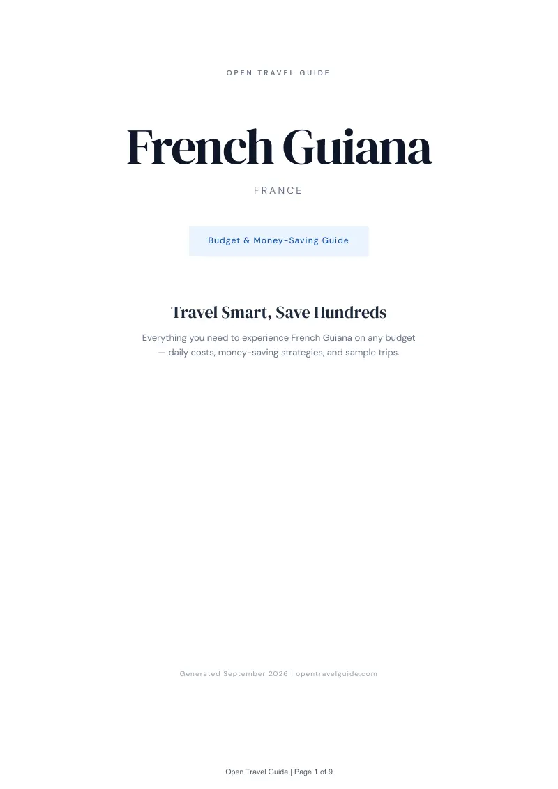 French Guiana Complete Travel Bundle: Budget guide · Cover