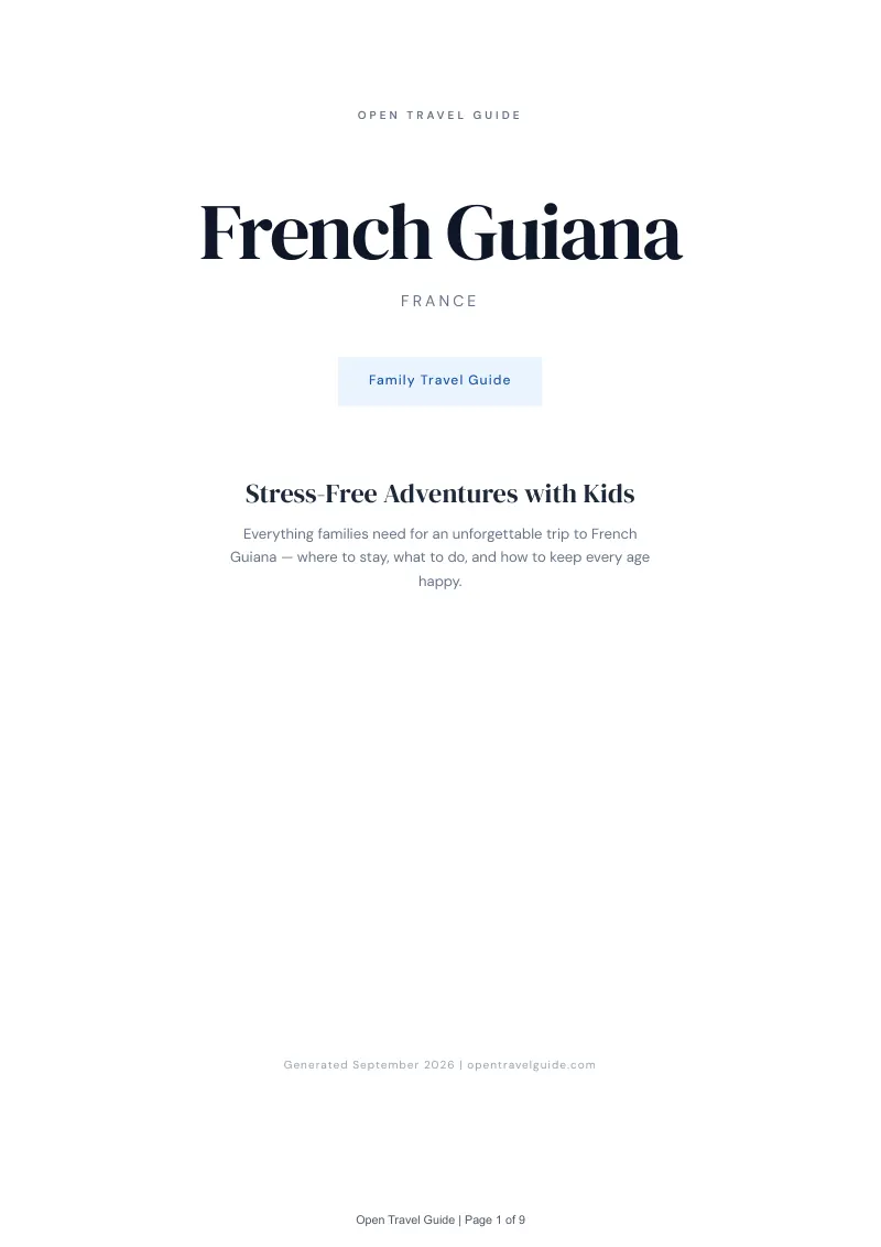 French Guiana Complete Travel Bundle: Family guide · Cover