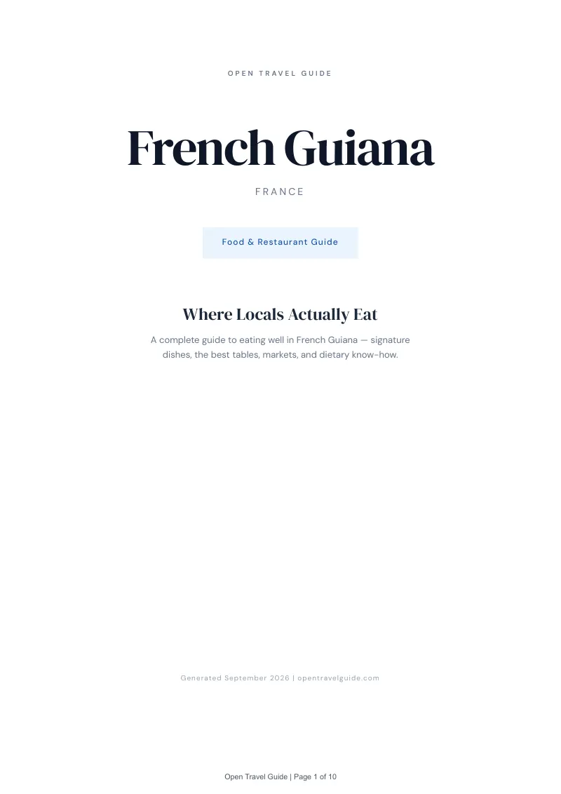 French Guiana Complete Travel Bundle: Food guide · Cover
