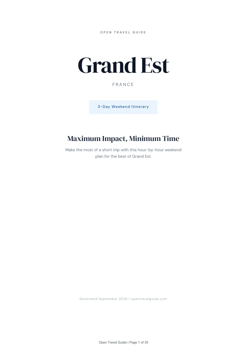 Grand Est Complete Travel Bundle: 3-day itinerary · Cover