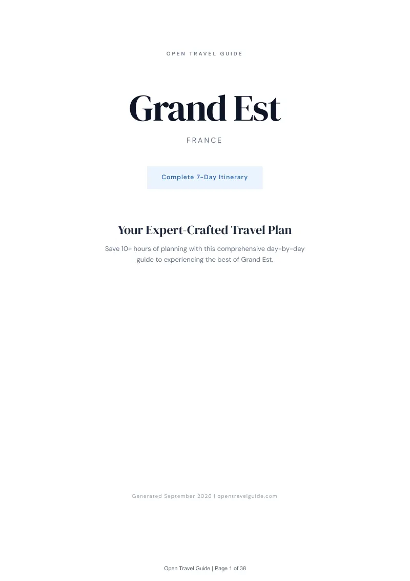 Grand Est Complete Travel Bundle: 7-day itinerary · Cover