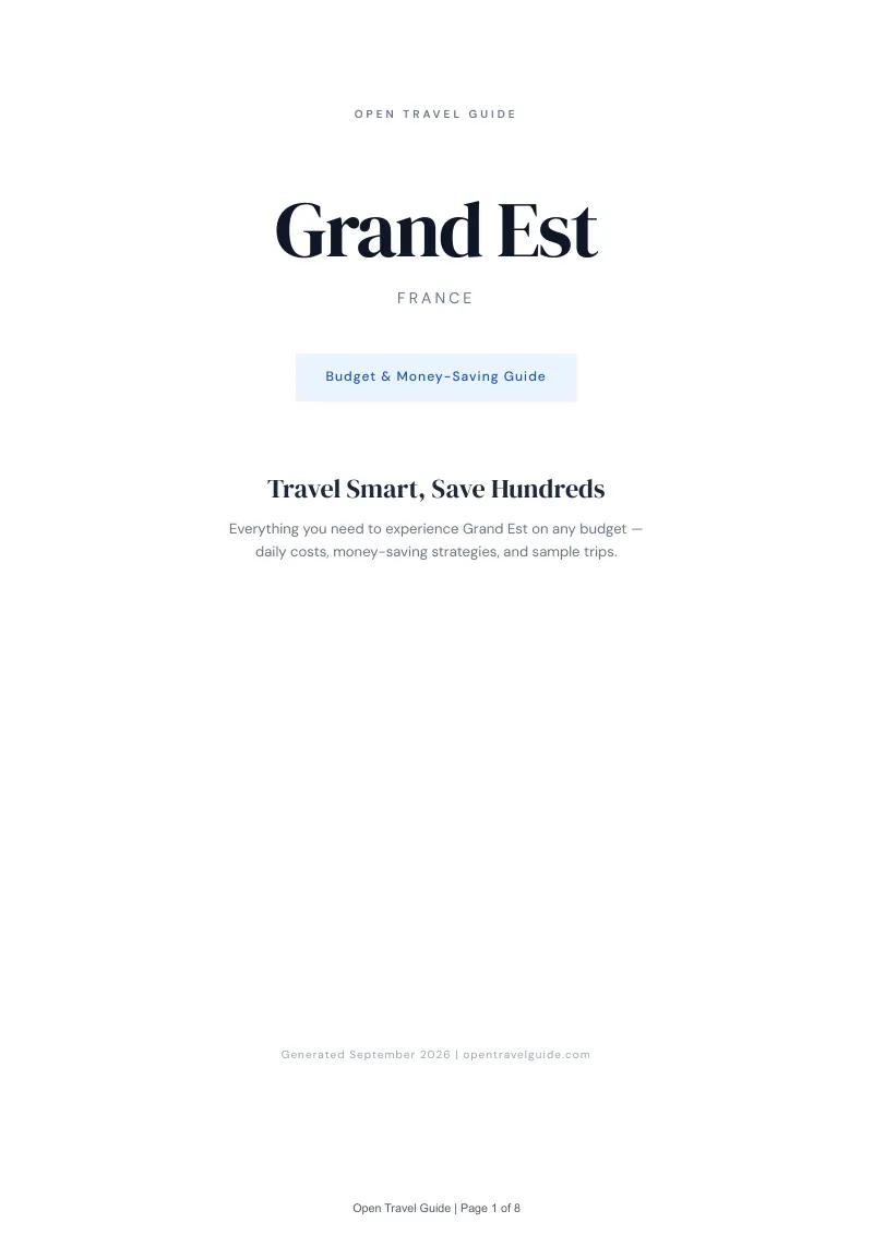 Grand Est Complete Travel Bundle: Budget guide · Cover