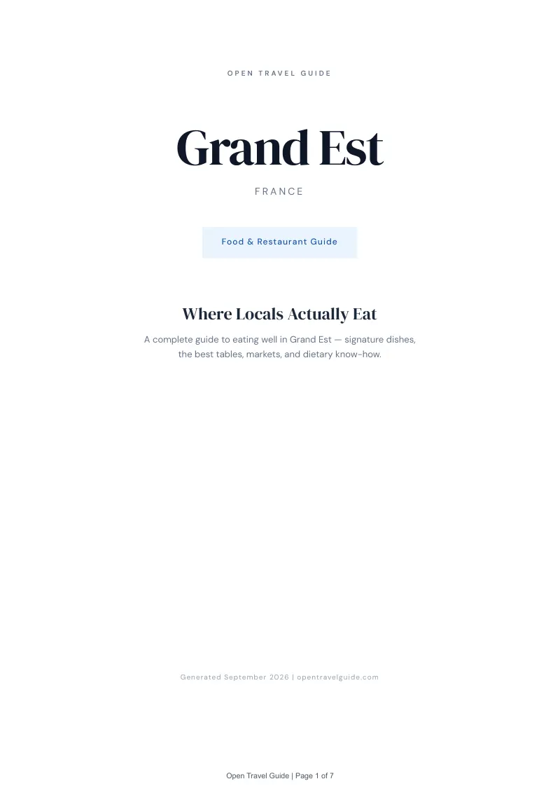 Grand Est Complete Travel Bundle: Food guide · Cover
