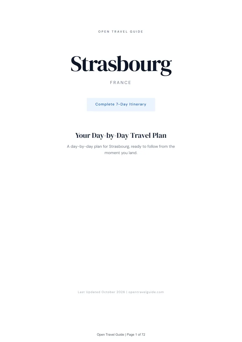 Strasbourg 7-Day Itinerary: Cover